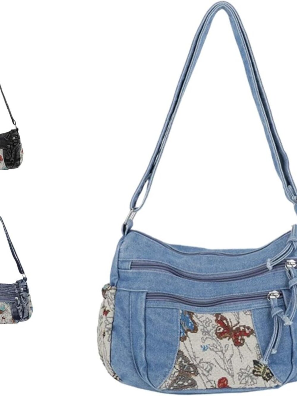 Crossbody Bags Purse for Women Trendy Travel Denim Shoulder Underarm Handbag Fas